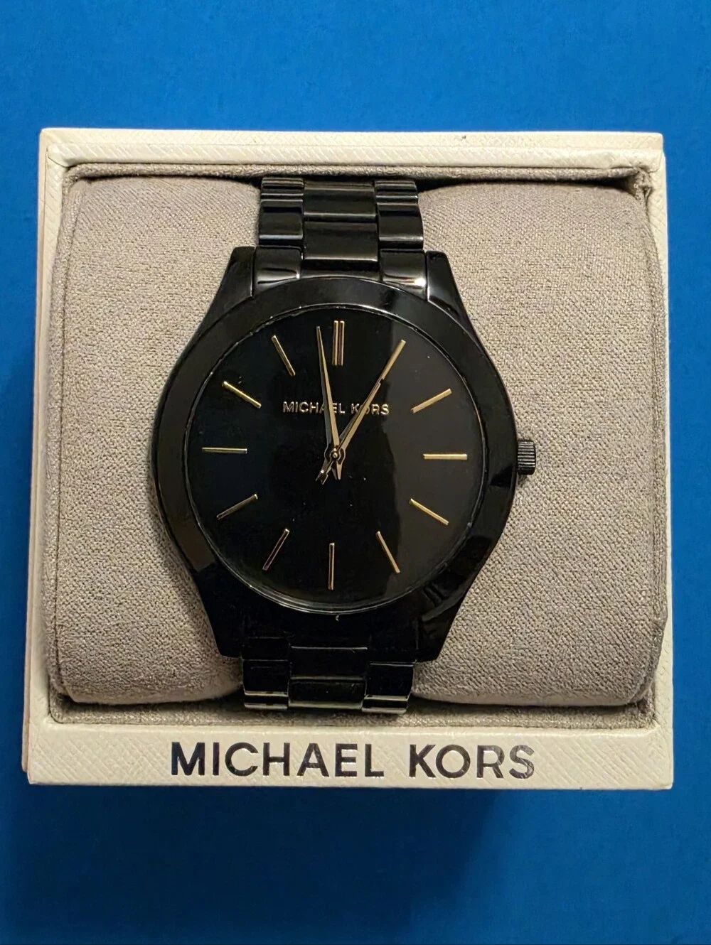 Michael Kors Women's Slim Runway Watch (Black)